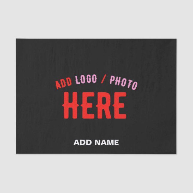 STYLISH MODERN CUSTOMIZABLE BLACK VERIFIED BRANDED TISSUE PAPER (Front)