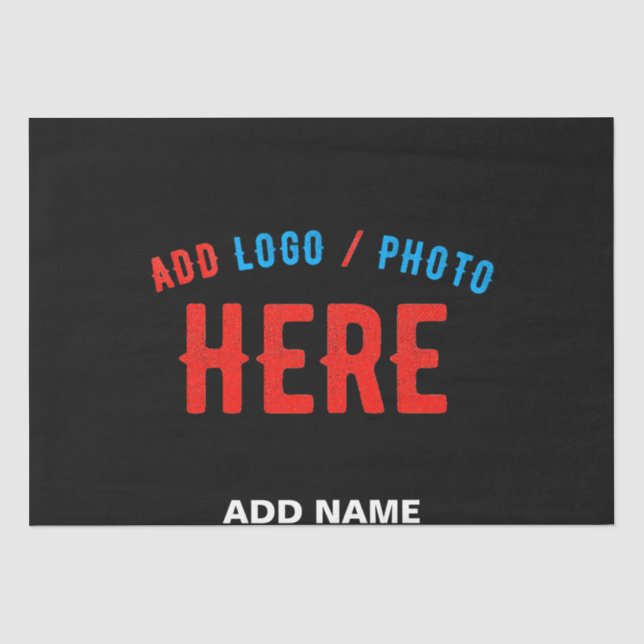 STYLISH MODERN CUSTOMIZABLE BLACK VERIFIED BRANDED TISSUE PAPER (Front)