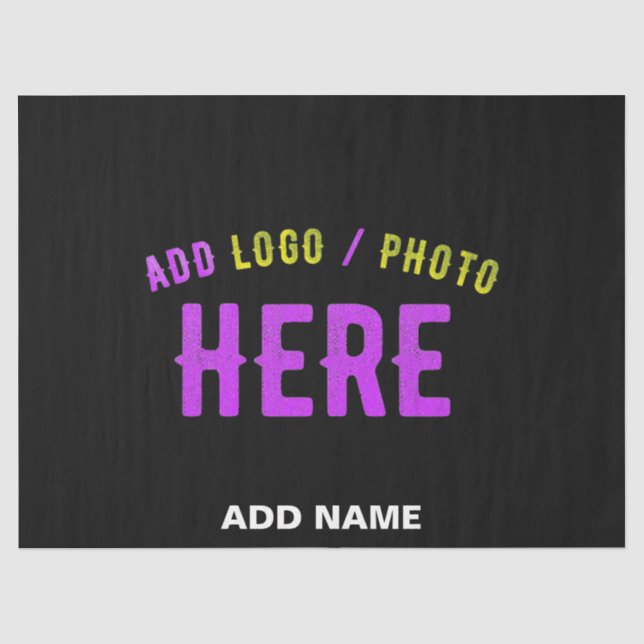 STYLISH MODERN CUSTOMIZABLE BLACK VERIFIED BRANDED TISSUE PAPER (Front)