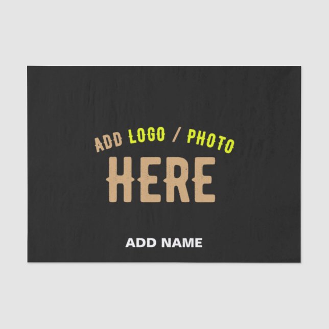 STYLISH MODERN CUSTOMIZABLE BLACK VERIFIED BRANDED TISSUE PAPER (Front)