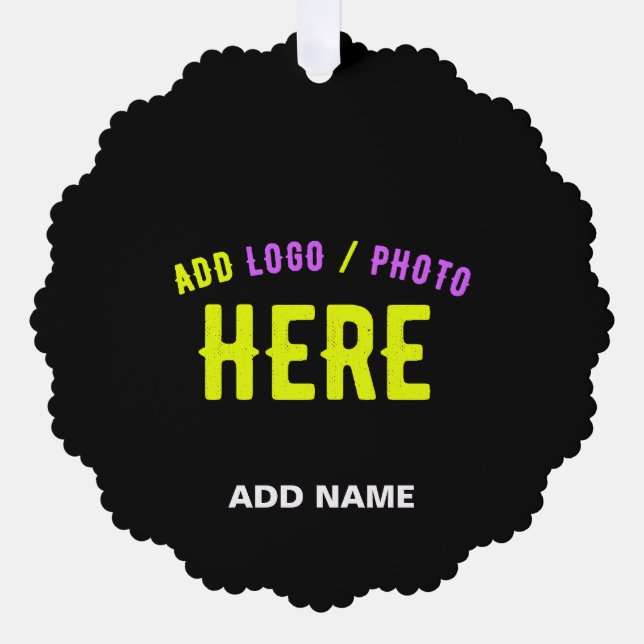 STYLISH MODERN CUSTOMIZABLE BLACK VERIFIED BRANDED TREE DECORATION CARD (Front)