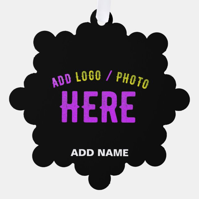 STYLISH MODERN CUSTOMIZABLE BLACK VERIFIED BRANDED TREE DECORATION CARD (Front)