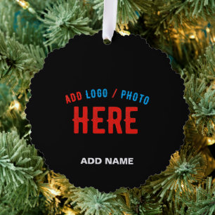 STYLISH MODERN CUSTOMIZABLE BLACK VERIFIED BRANDED TREE DECORATION CARD