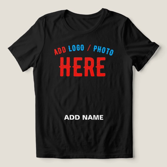 STYLISH MODERN CUSTOMIZABLE BLACK VERIFIED BRANDED Tri-Blend SHIRT (Design Front)