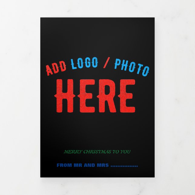 STYLISH MODERN CUSTOMIZABLE BLACK VERIFIED BRANDED Tri-Fold CARD (Cover)