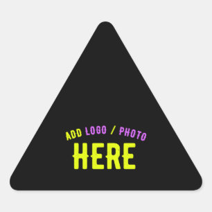 STYLISH MODERN CUSTOMIZABLE BLACK VERIFIED BRANDED TRIANGLE STICKER
