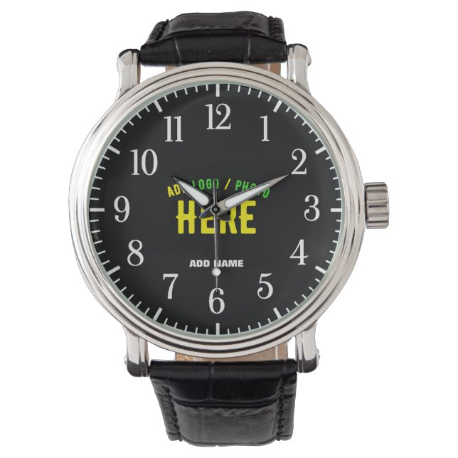 STYLISH MODERN CUSTOMIZABLE BLACK VERIFIED BRANDED WATCH (Front)