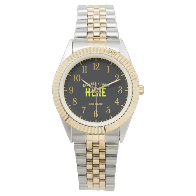 STYLISH MODERN CUSTOMIZABLE BLACK VERIFIED BRANDED WATCH (Front)