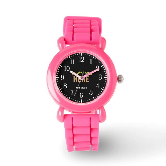 STYLISH MODERN CUSTOMIZABLE BLACK VERIFIED BRANDED WATCH (Front)