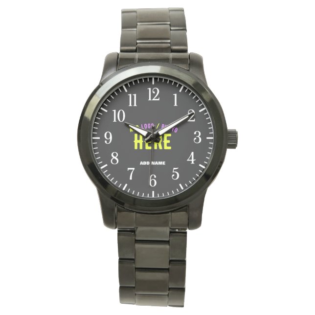 STYLISH MODERN CUSTOMIZABLE BLACK VERIFIED BRANDED WATCH (Front)