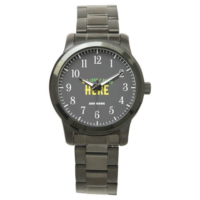 STYLISH MODERN CUSTOMIZABLE BLACK VERIFIED BRANDED WATCH (Front)