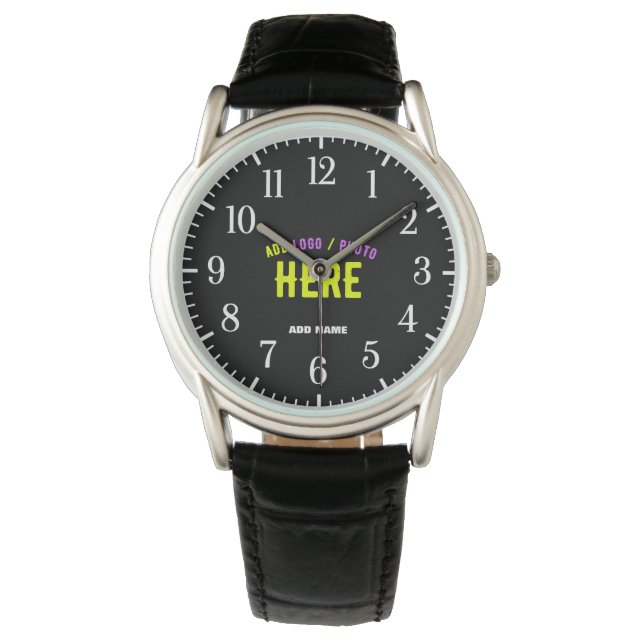 STYLISH MODERN CUSTOMIZABLE BLACK VERIFIED BRANDED WATCH (Front)