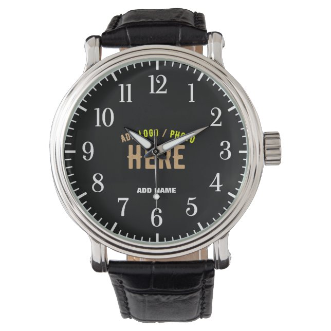 STYLISH MODERN CUSTOMIZABLE BLACK VERIFIED BRANDED WATCH (Front)