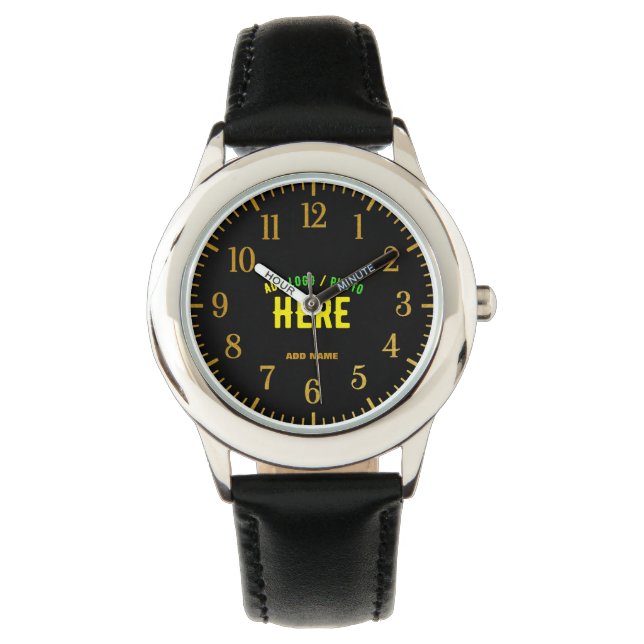 STYLISH MODERN CUSTOMIZABLE BLACK VERIFIED BRANDED WATCH (Front)