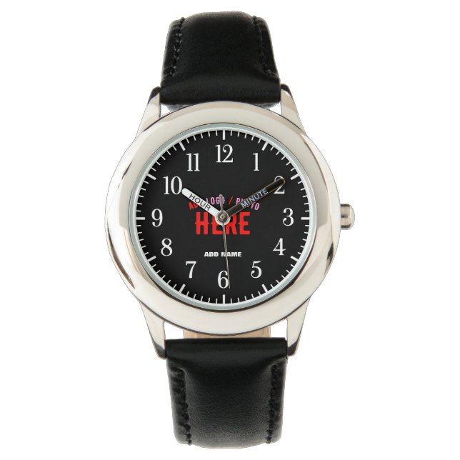 STYLISH MODERN CUSTOMIZABLE BLACK VERIFIED BRANDED WATCH (Front)