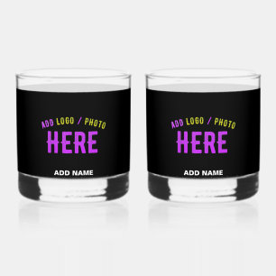 STYLISH MODERN CUSTOMIZABLE BLACK VERIFIED BRANDED WHISKEY GLASS