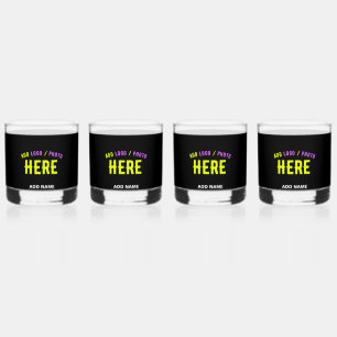 STYLISH MODERN CUSTOMIZABLE BLACK VERIFIED BRANDED WHISKEY GLASS