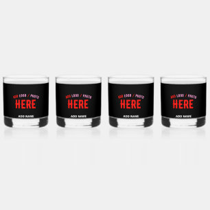 STYLISH MODERN CUSTOMIZABLE BLACK VERIFIED BRANDED WHISKEY GLASS