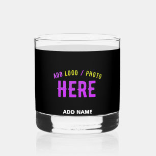 STYLISH MODERN CUSTOMIZABLE BLACK VERIFIED BRANDED WHISKEY GLASS