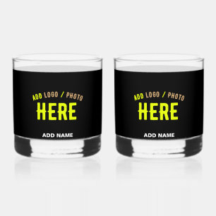 STYLISH MODERN CUSTOMIZABLE BLACK VERIFIED BRANDED WHISKEY GLASS