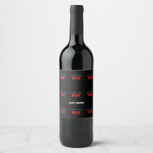 STYLISH MODERN CUSTOMIZABLE BLACK VERIFIED BRANDED WINE LABEL