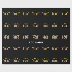 STYLISH MODERN CUSTOMIZABLE BLACK VERIFIED BRANDED WRAPPING PAPER