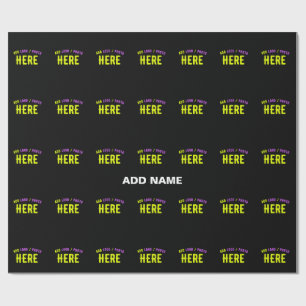 STYLISH MODERN CUSTOMIZABLE BLACK VERIFIED BRANDED WRAPPING PAPER