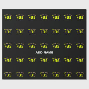 STYLISH MODERN CUSTOMIZABLE BLACK VERIFIED BRANDED WRAPPING PAPER