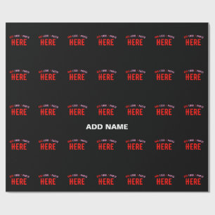 STYLISH MODERN CUSTOMIZABLE BLACK VERIFIED BRANDED WRAPPING PAPER