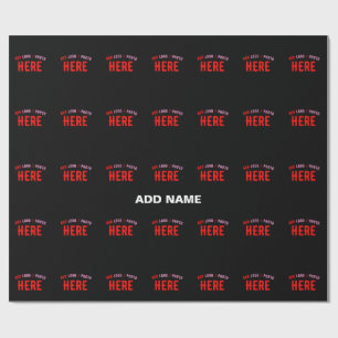 STYLISH MODERN CUSTOMIZABLE BLACK VERIFIED BRANDED WRAPPING PAPER
