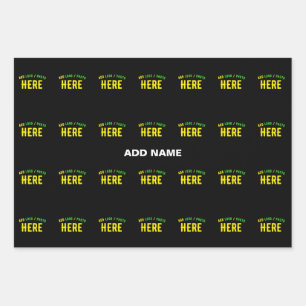 STYLISH MODERN CUSTOMIZABLE BLACK VERIFIED BRANDED WRAPPING PAPER SHEET