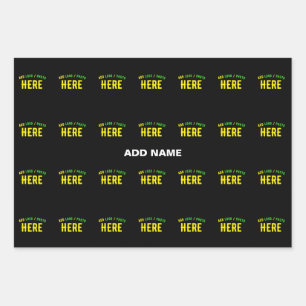 STYLISH MODERN CUSTOMIZABLE BLACK VERIFIED BRANDED WRAPPING PAPER SHEET