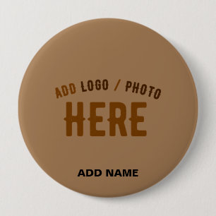 STYLISH MODERN CUSTOMIZABLE BROWN VERIFIED BRANDED 10 CM ROUND BADGE