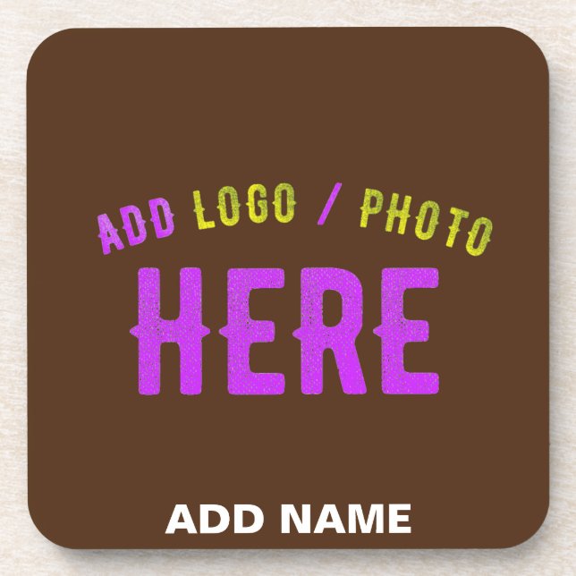 STYLISH MODERN CUSTOMIZABLE BROWN VERIFIED BRANDED COASTER (Front)