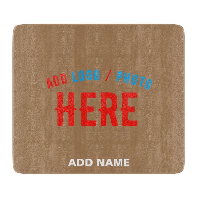 STYLISH MODERN CUSTOMIZABLE BROWN VERIFIED BRANDED CUTTING BOARD (Front)