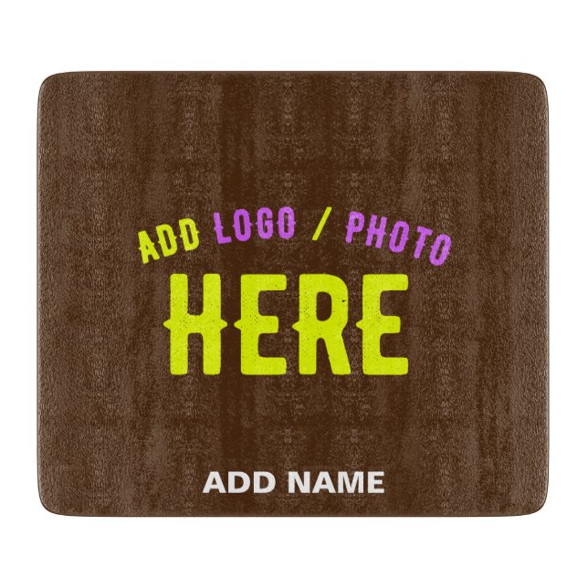 STYLISH MODERN CUSTOMIZABLE BROWN VERIFIED BRANDED CUTTING BOARD (Front)