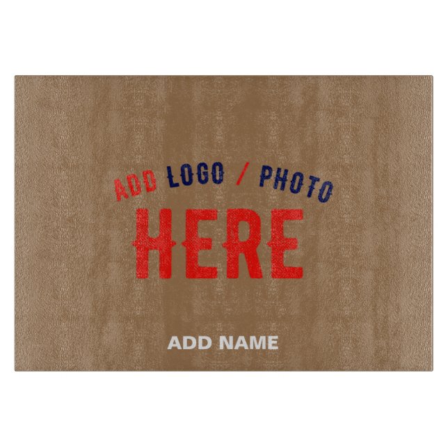 STYLISH MODERN CUSTOMIZABLE BROWN VERIFIED BRANDED CUTTING BOARD (Front)