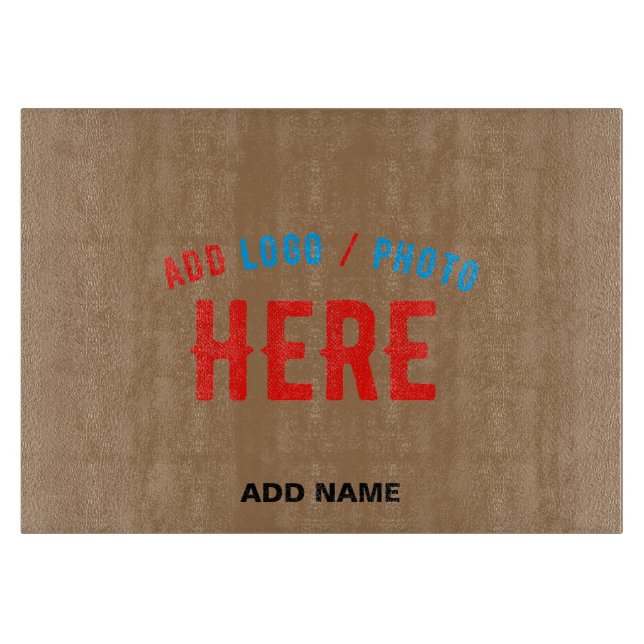 STYLISH MODERN CUSTOMIZABLE BROWN VERIFIED BRANDED CUTTING BOARD (Front)