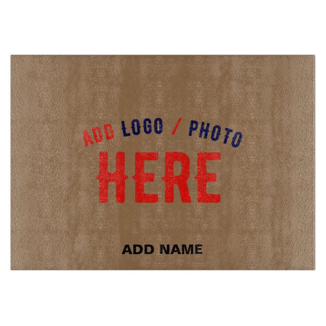 STYLISH MODERN CUSTOMIZABLE BROWN VERIFIED BRANDED CUTTING BOARD (Front)