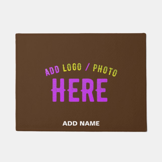 STYLISH MODERN CUSTOMIZABLE BROWN VERIFIED BRANDED DOORMAT (Front)