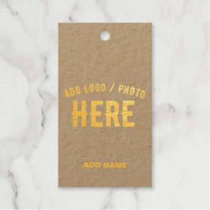STYLISH MODERN CUSTOMIZABLE BROWN VERIFIED BRANDED GIFT TAGS
