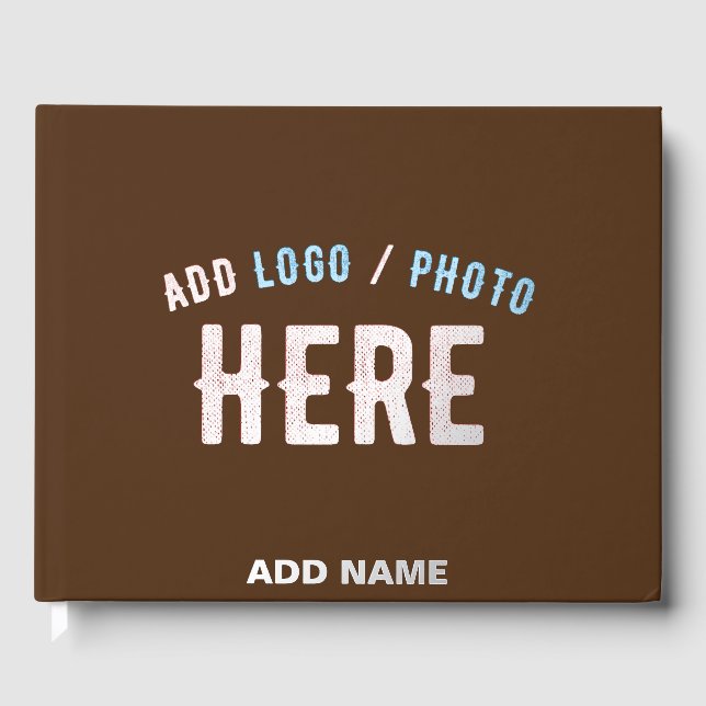 STYLISH MODERN CUSTOMIZABLE BROWN VERIFIED BRANDED GUEST BOOK (Front)