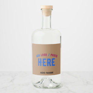 STYLISH MODERN CUSTOMIZABLE BROWN VERIFIED BRANDED LIQUOR BOTTLE LABEL
