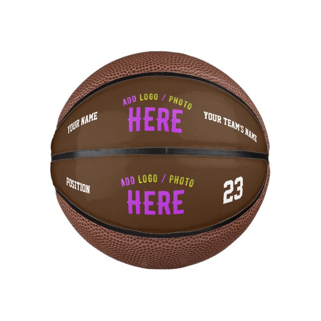 STYLISH MODERN CUSTOMIZABLE BROWN VERIFIED BRANDED MINI BASKETBALL (Front)