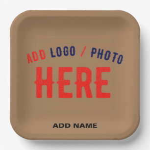 STYLISH MODERN CUSTOMIZABLE BROWN VERIFIED BRANDED PAPER PLATE