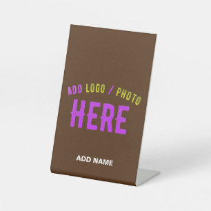 STYLISH MODERN CUSTOMIZABLE BROWN VERIFIED BRANDED PEDESTAL SIGN