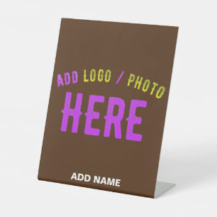 STYLISH MODERN CUSTOMIZABLE BROWN VERIFIED BRANDED PEDESTAL SIGN