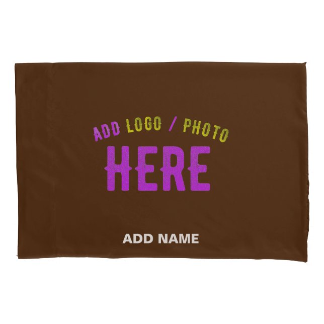 STYLISH MODERN CUSTOMIZABLE BROWN VERIFIED BRANDED PILLOWCASE (Front)