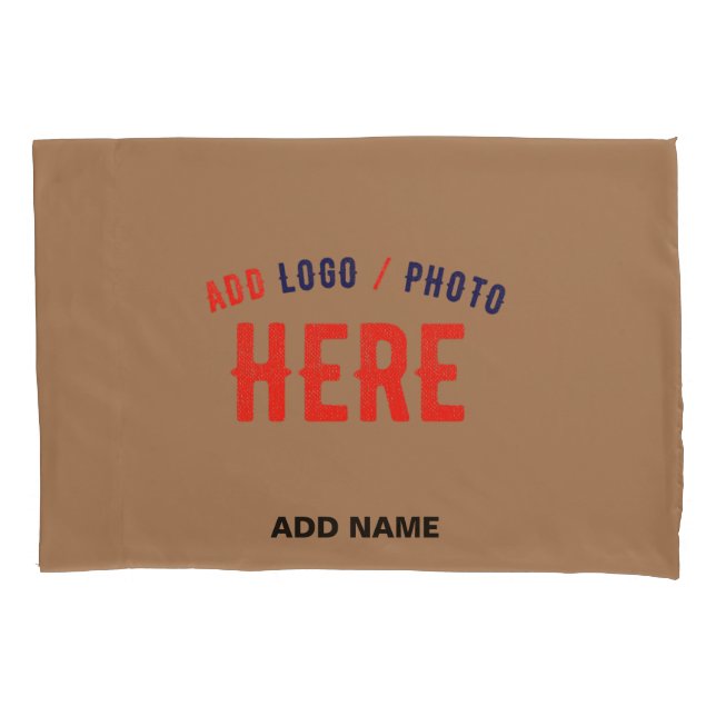 STYLISH MODERN CUSTOMIZABLE BROWN VERIFIED BRANDED PILLOWCASE (Front)