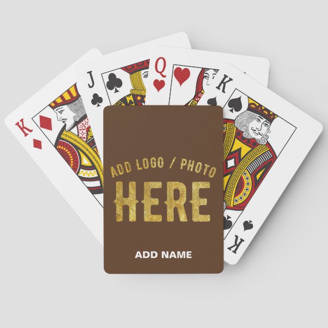 STYLISH MODERN CUSTOMIZABLE BROWN VERIFIED BRANDED PLAYING CARDS (Back)